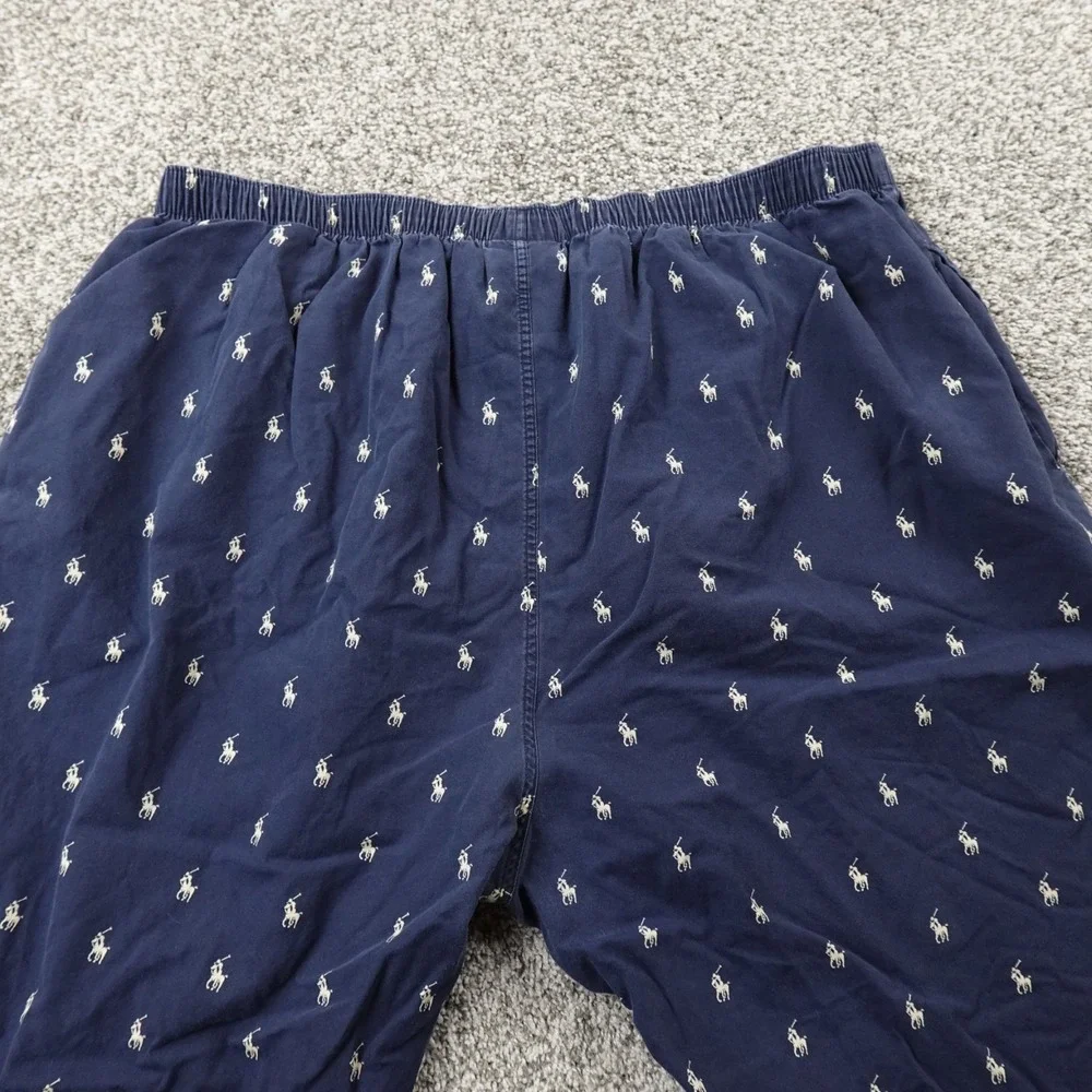 VTG Polo Ralph‎ Lauren Pant Mens XL Blue Pony Pull On Sleepwear Pajama Bottoms